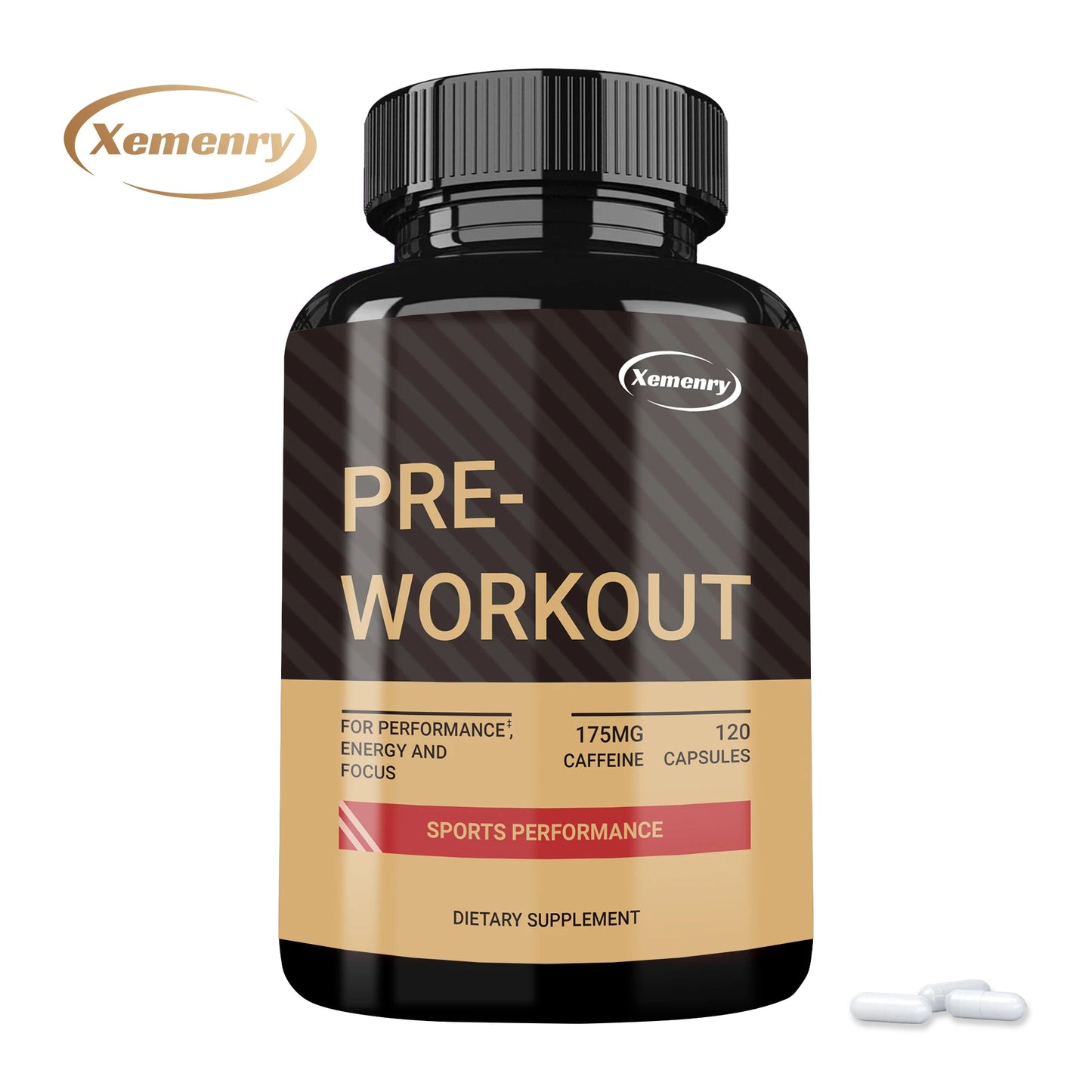 Pre-Workout Supplement with Creatine Monohydrate - 120 Capsules