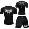 Nieuwe Compressie Set Y2K Print Sportkleding voor Heren