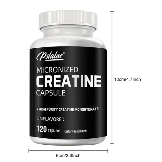 Gemicroniseerd Creatine Monohydraat - 120 Capsules - Ondersteuning voor vóór en na de training
