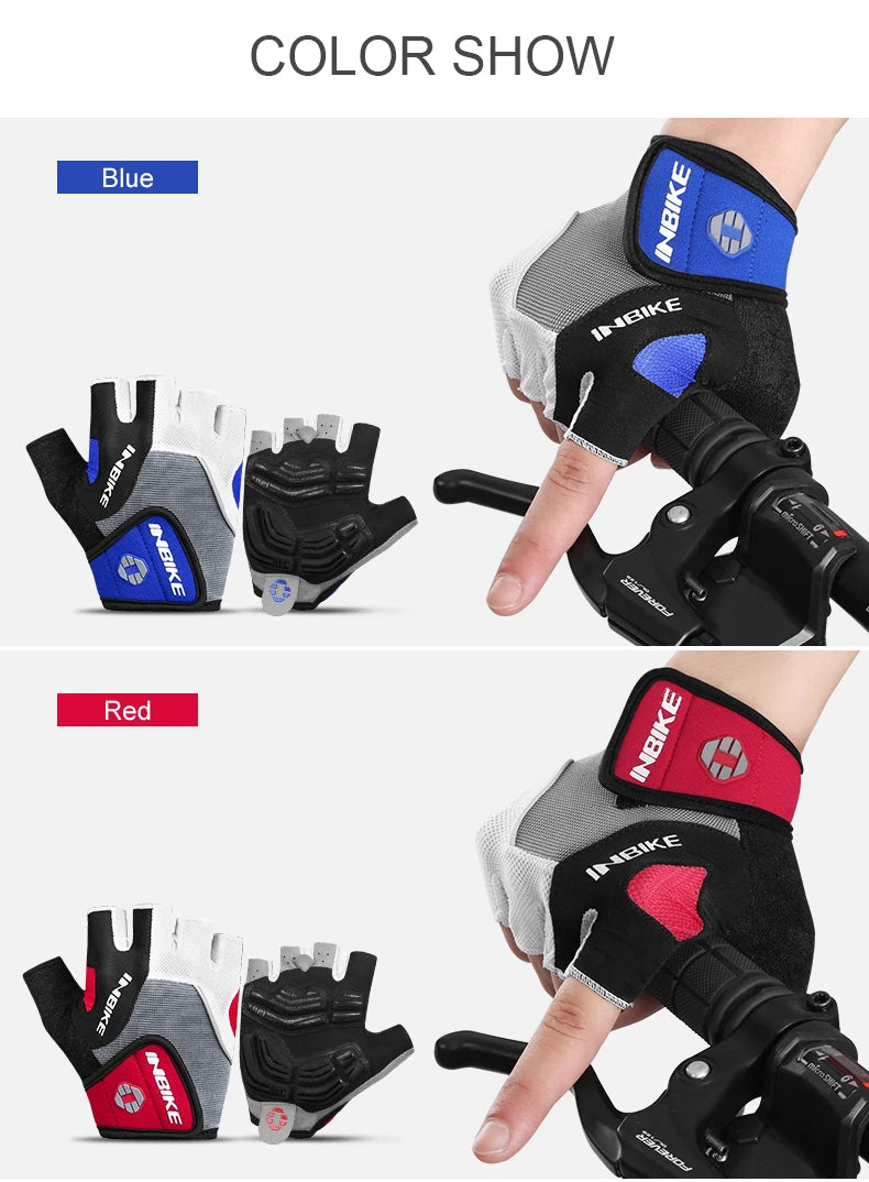Schokbestendige GEL Pad Fiets handschoenen Halve Vinger