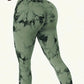 seamless bleach peach butt high waist yoga leggings with butt-lifting and curve-enhancing design for yoga, running, and workouts.
