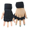 Gym fingerless gloves with wrist strap – weightlifting and fitness