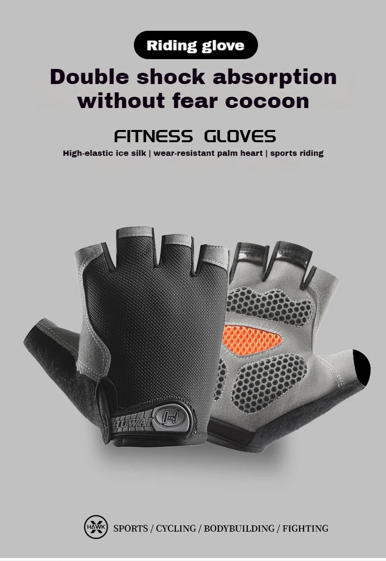 Mesh workout gloves for men and women – ventilation and non-slip palm