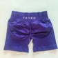blue soft, breathable yoga shorts in a high-waisted fit—perfect for workouts, yoga, or relaxed summer days.