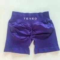 blue soft, breathable yoga shorts in a high-waisted fit—perfect for workouts, yoga, or relaxed summer days.