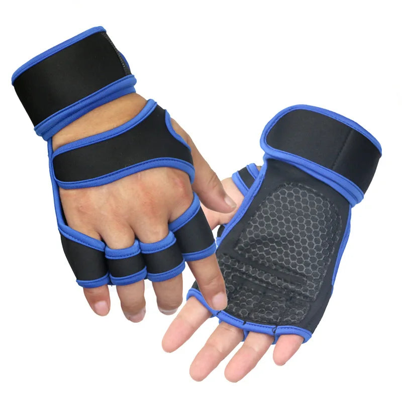 Anti-slip gym gloves for strength training and bodybuilding