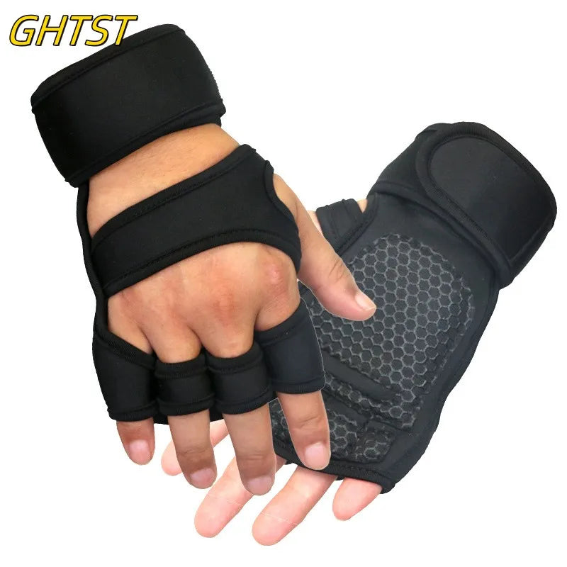 Durable workout gloves with padded palm and wrist support