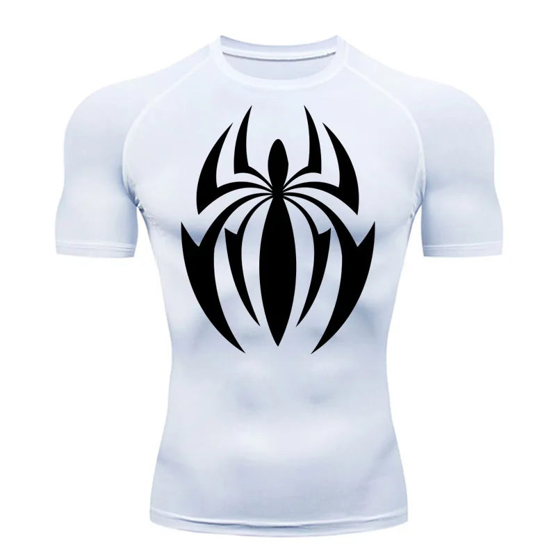 high-stretch skull compression long sleeve gym shirt, designed for muscle support, breathability, and quick-dry comfort during workouts.