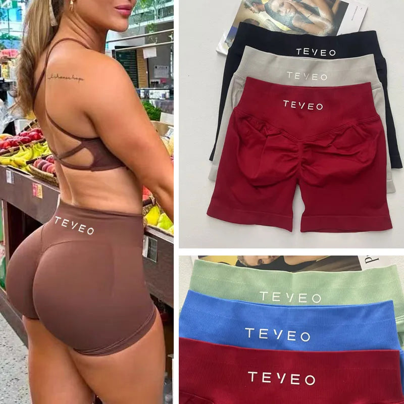 Woman wearing soft, breathable yoga shorts in a high-waisted fit—perfect for workouts, yoga, or relaxed summer days.