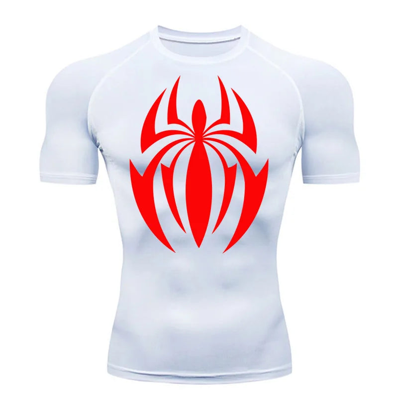 high-stretch skull compression long sleeve gym shirt, designed for muscle support, breathability, and quick-dry comfort during workouts.
