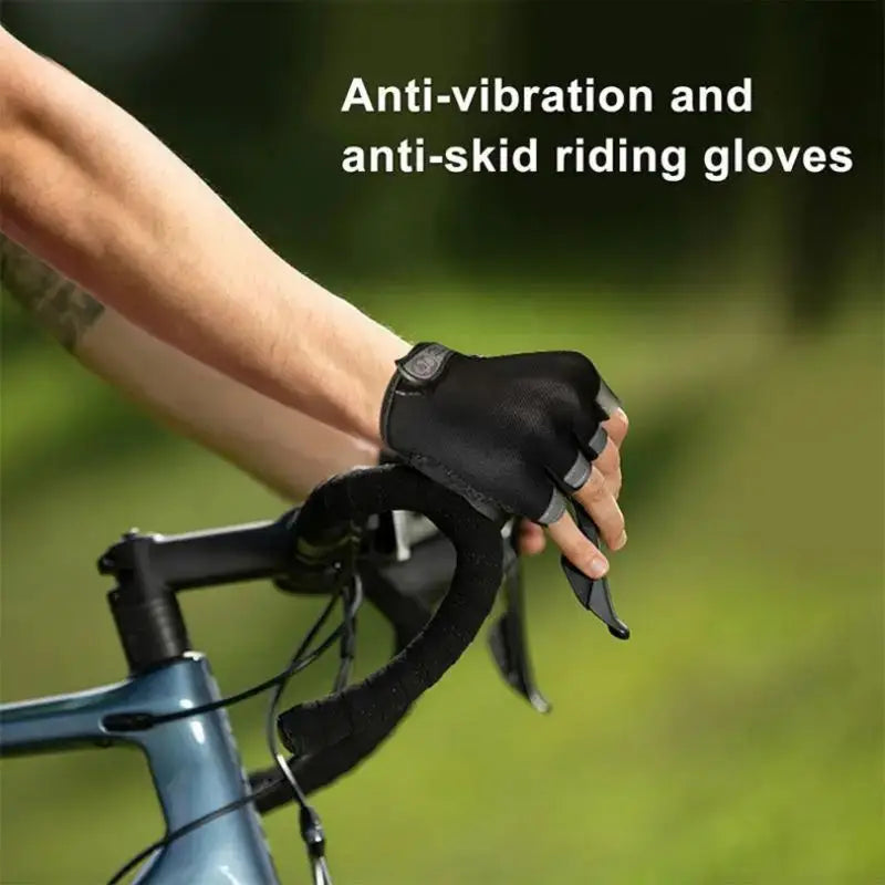 Gym fingerless gloves with wrist support and padding for weightlifting