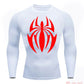 high-stretch skull compression long sleeve gym shirt, designed for muscle support, breathability, and quick-dry comfort during workouts.