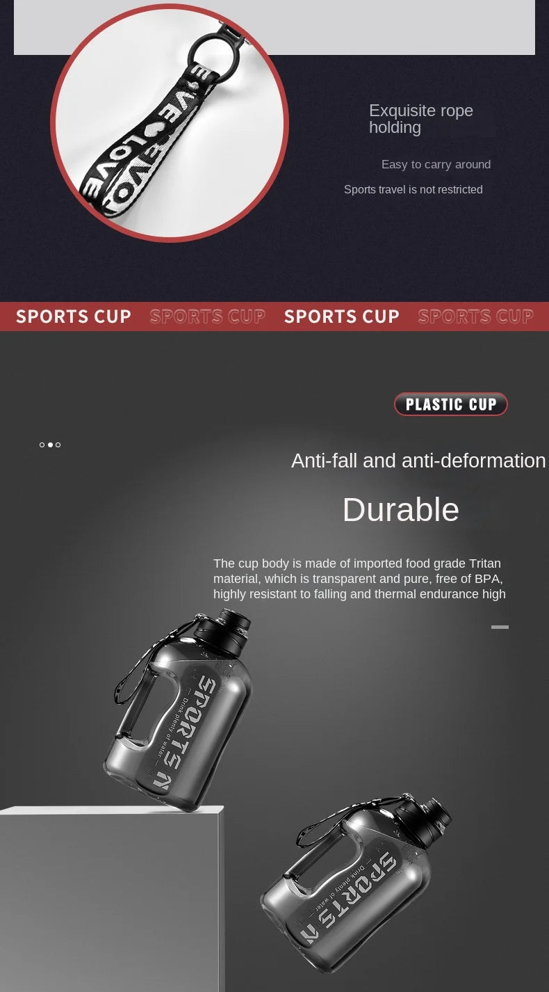 Large Gym & Cycling Cup (1700–2700 ml) – Ergonomic & Leak-Proof