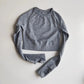 long-sleeve yoga crop top with a built-in bra —perfect for workouts, yoga sessions, or summer activewear.
