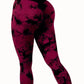 seamless bleach peach butt high waist yoga leggings with butt-lifting and curve-enhancing design for yoga, running, and workouts.