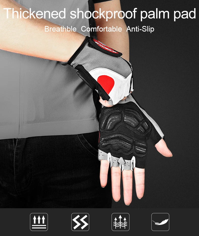 Schokbestendige GEL Pad Fiets handschoenen Halve Vinger