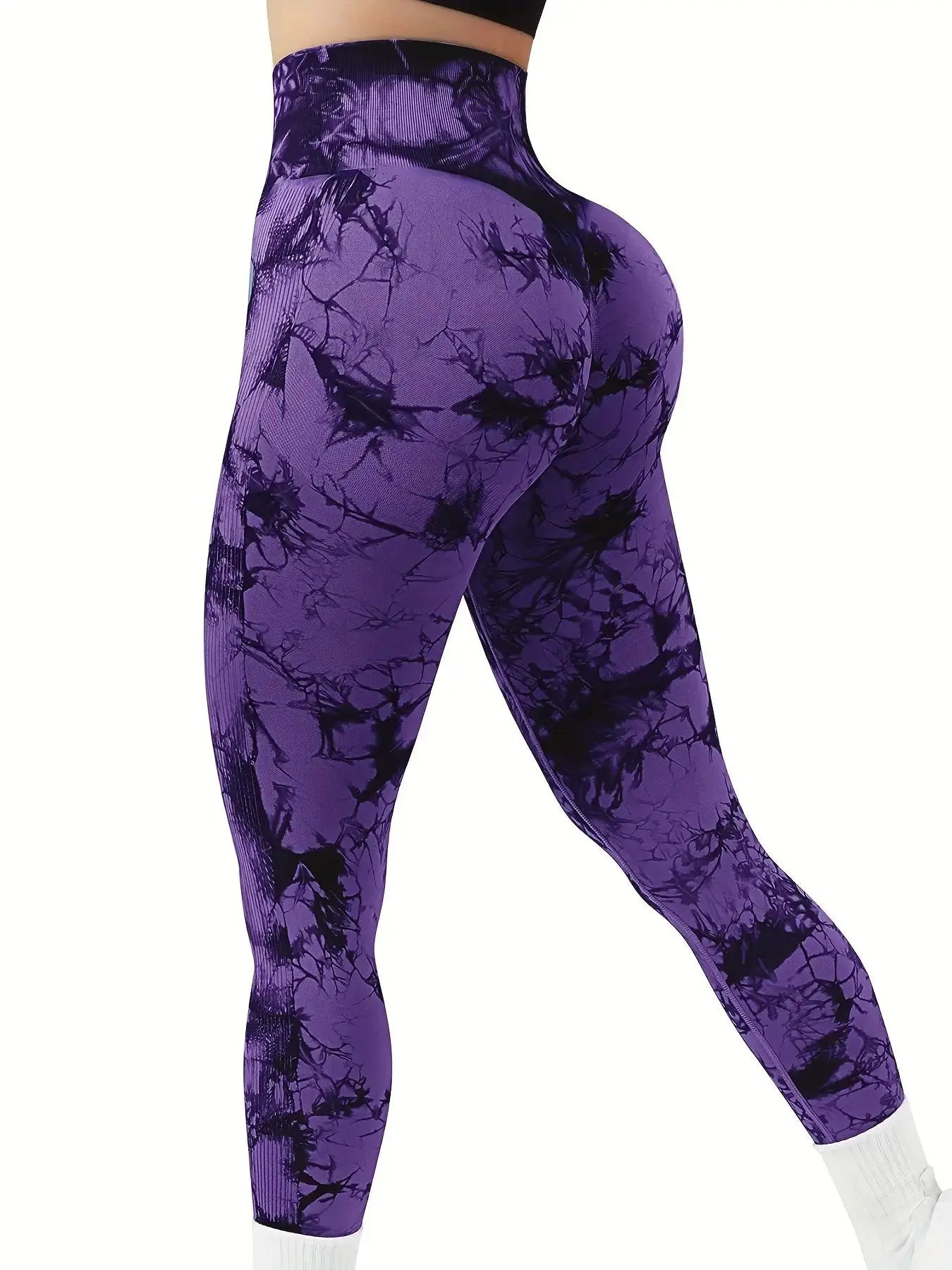 seamless bleach peach butt high waist yoga leggings with butt-lifting and curve-enhancing design for yoga, running, and workouts.