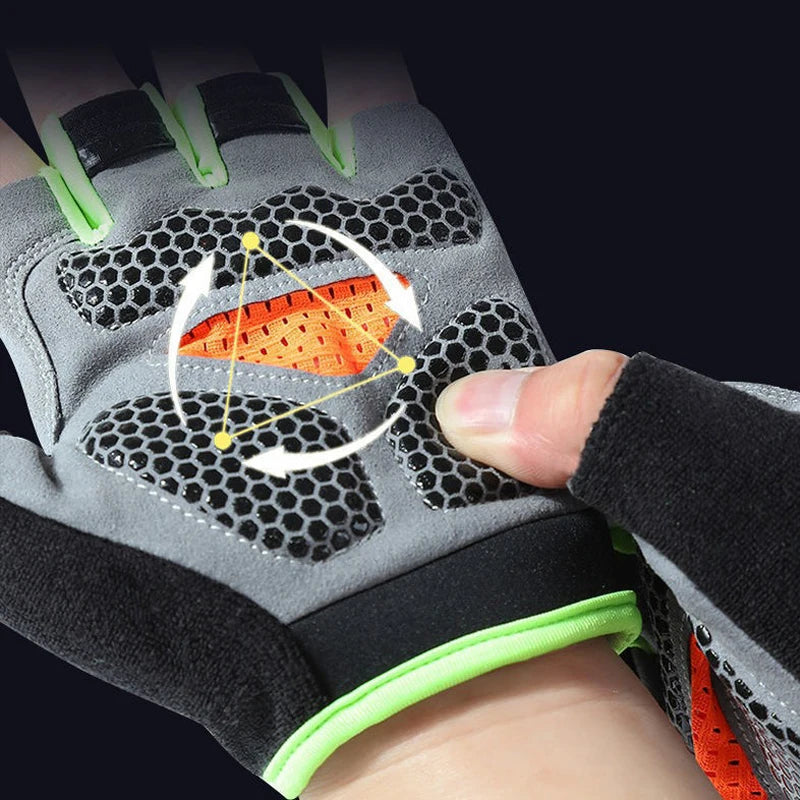 Mesh workout gloves for men and women – ventilation and non-slip palm