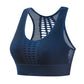 Blue mesh breathable gym top for women, quick-dry activewear perfect for summer workouts and swimwear.