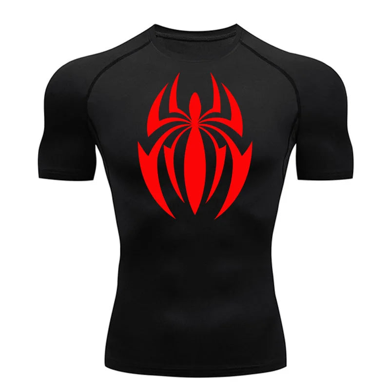 high-stretch skull compression long sleeve gym shirt, designed for muscle support, breathability, and quick-dry comfort during workouts.