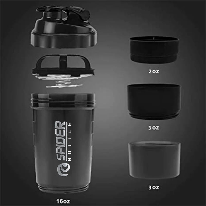 500ml Protein Shaker Cups with Powder Storage Container