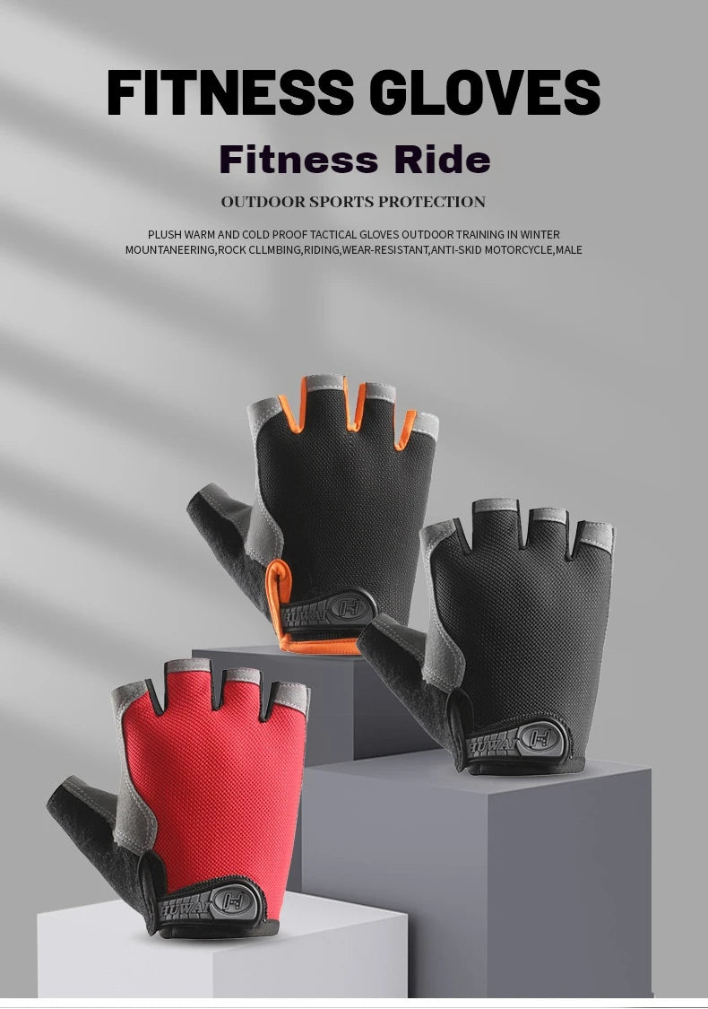 Mesh workout gloves for men and women – ventilation and non-slip palm