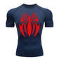 high-stretch skull compression long sleeve gym shirt, designed for muscle support, breathability, and quick-dry comfort during workouts.