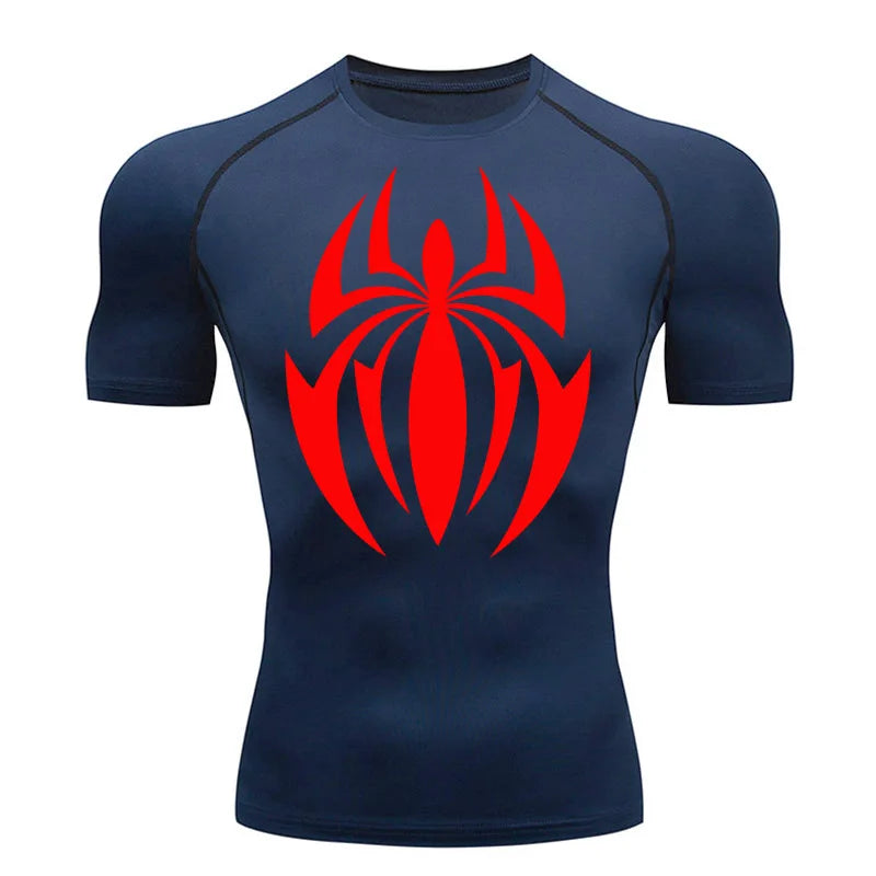 high-stretch skull compression long sleeve gym shirt, designed for muscle support, breathability, and quick-dry comfort during workouts.