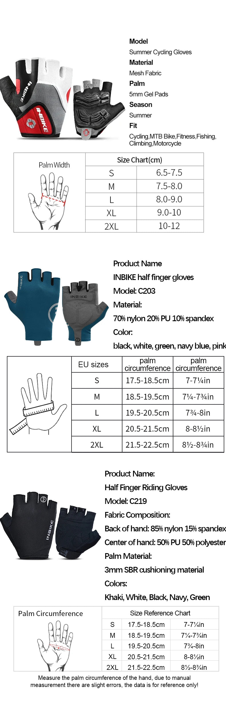 Schokbestendige GEL Pad Fiets handschoenen Halve Vinger