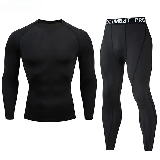 2-delig heren compressie sportkleding pak elastische training sport yoga sets workout joggen fitness kleding trainingspak broek sportief