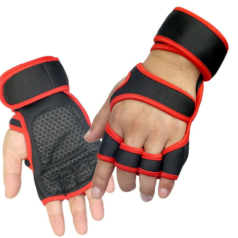 Durable workout gloves with padded palm and wrist support
