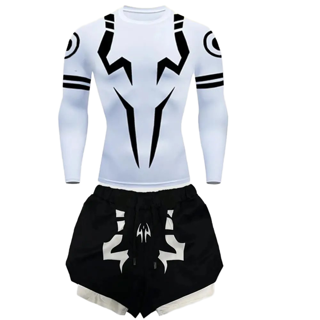 Men's 2-in-1 Compression Shirt & Double-Deck Shorts Set