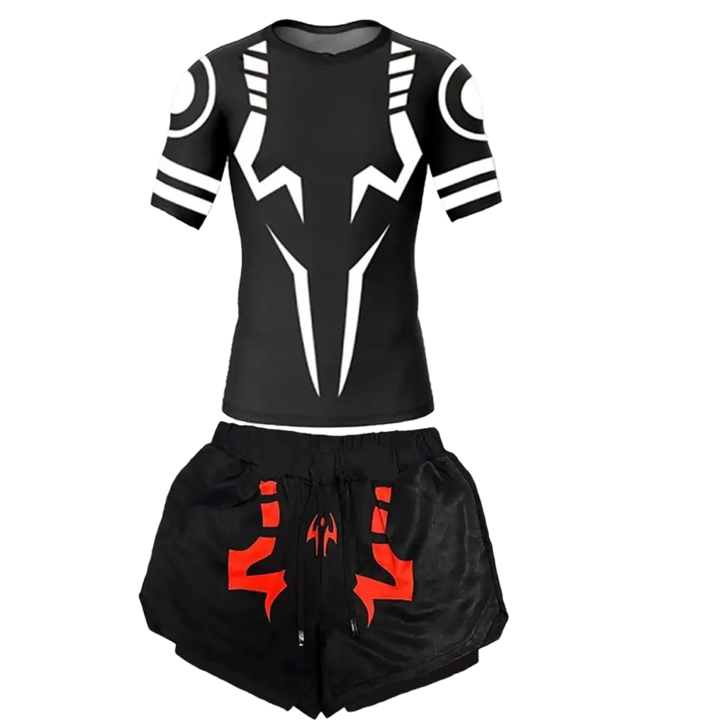 Men's 2-in-1 Compression Shirt & Double-Deck Shorts Set